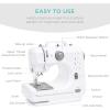imageBest Choice Products Compact Sewing Machine 42Piece Beginners Kit Multifunctional Portable 6V Beginner Sewing Machine w 12 Stitch Patterns Light Foot Pedal Storage Drawer  TealWhiteGrayWhite