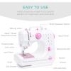 imageBest Choice Products Compact Sewing Machine 42Piece Beginners Kit Multifunctional Portable 6V Beginner Sewing Machine w 12 Stitch Patterns Light Foot Pedal Storage Drawer  TealWhitePinkWhite