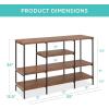 imageBest Choice Products Large Console Table 4Tier 55in Rustic Industrial Sofa Table Storage for Living Room Entryway Foyer Hallway wEVA NonScratch Feet Steel Frame  BrownBrown
