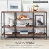imageBest Choice Products Large Console Table 4Tier 55in Rustic Industrial Sofa Table Storage for Living Room Entryway Foyer Hallway wEVA NonScratch Feet Steel Frame  BrownBrown