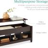 imageBest Choice Products Lift Top Coffee Table with Hidden Storage Accent Table Furniture for Living Room Display Shelves  WhiteBrownEspresso