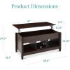 imageBest Choice Products Lift Top Coffee Table with Hidden Storage Accent Table Furniture for Living Room Display Shelves  WhiteBrownEspresso