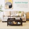 imageBest Choice Products Lift Top Coffee Table with Hidden Storage Accent Table Furniture for Living Room Display Shelves  WhiteBrownEspresso