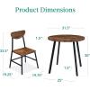 imageBest Choice Products 3Piece MidCentury Modern Round Dining Set Space Saving Dinette for Kitchen Dining Room Small Space wMetal Legs  BrownBrown