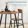 imageBest Choice Products 3Piece MidCentury Modern Round Dining Set Space Saving Dinette for Kitchen Dining Room Small Space wMetal Legs  BrownBrown