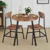 imageBest Choice Products 3Piece MidCentury Modern Round Dining Set Space Saving Dinette for Kitchen Dining Room Small Space wMetal Legs  BrownBrown