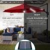 imageBest Choice Products 10ft Solar LED Cantilever Patio Umbrella 360Degree Rotation Hanging Offset Market Outdoor Sun Shade for Backyard Deck Poolside wLights Easy Tilt Cross BaseRed