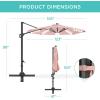 imageBest Choice Products 10ft Solar LED Cantilever Patio Umbrella 360Degree Rotation Hanging Offset Market Outdoor Sun Shade for Backyard Deck Poolside wLights Easy Tilt Cross BaseRose Quartz