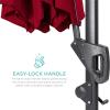 imageBest Choice Products 10ft Solar LED Cantilever Patio Umbrella 360Degree Rotation Hanging Offset Market Outdoor Sun Shade for Backyard Deck Poolside wLights Easy Tilt Cross BaseBurgundy
