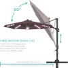 imageBest Choice Products 10ft Solar LED Cantilever Patio Umbrella 360Degree Rotation Hanging Offset Market Outdoor Sun Shade for Backyard Deck Poolside wLights Easy Tilt Cross BaseDeep Taupe