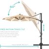 imageBest Choice Products 10ft Solar LED Cantilever Patio Umbrella 360Degree Rotation Hanging Offset Market Outdoor Sun Shade for Backyard Deck Poolside wLights Easy Tilt Cross BaseSand