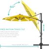 imageBest Choice Products 10ft Solar LED Cantilever Patio Umbrella 360Degree Rotation Hanging Offset Market Outdoor Sun Shade for Backyard Deck Poolside wLights Easy Tilt Cross BaseYellow