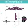 imageBest Choice Products 10ft Solar LED Cantilever Patio Umbrella 360Degree Rotation Hanging Offset Market Outdoor Sun Shade for Backyard Deck Poolside wLights Easy Tilt Cross BaseAmethyst Purple