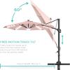 imageBest Choice Products 10ft Solar LED Cantilever Patio Umbrella 360Degree Rotation Hanging Offset Market Outdoor Sun Shade for Backyard Deck Poolside wLights Easy Tilt Cross BaseRose Quartz