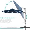 imageBest Choice Products 10ft Solar LED Cantilever Patio Umbrella 360Degree Rotation Hanging Offset Market Outdoor Sun Shade for Backyard Deck Poolside wLights Easy Tilt Cross BaseNavy Blue