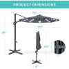 imageBest Choice Products 10ft Solar LED Cantilever Patio Umbrella 360Degree Rotation Hanging Offset Market Outdoor Sun Shade for Backyard Deck Poolside wLights Easy Tilt Cross BaseSlate
