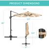 imageBest Choice Products 10ft Solar LED Cantilever Patio Umbrella 360Degree Rotation Hanging Offset Market Outdoor Sun Shade for Backyard Deck Poolside wLights Easy Tilt Cross BaseSand