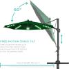 imageBest Choice Products 10ft Solar LED Cantilever Patio Umbrella 360Degree Rotation Hanging Offset Market Outdoor Sun Shade for Backyard Deck Poolside wLights Easy Tilt Cross BaseGreen