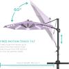 imageBest Choice Products 10ft Solar LED Cantilever Patio Umbrella 360Degree Rotation Hanging Offset Market Outdoor Sun Shade for Backyard Deck Poolside wLights Easy Tilt Cross BaseLavender