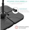 imageBest Choice Products 10ft Solar LED Cantilever Patio Umbrella 360Degree Rotation Hanging Offset Market Outdoor Sun Shade for Backyard Deck Poolside wLights Easy Tilt Cross BaseCerulean