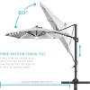 imageBest Choice Products 10ft Solar LED Cantilever Patio Umbrella 360Degree Rotation Hanging Offset Market Outdoor Sun Shade for Backyard Deck Poolside wLights Easy Tilt Cross BaseFog Gray