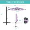 imageBest Choice Products 10ft Solar LED Cantilever Patio Umbrella 360Degree Rotation Hanging Offset Market Outdoor Sun Shade for Backyard Deck Poolside wLights Easy Tilt Cross BaseLavender