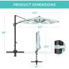 imageBest Choice Products 10ft Solar LED Cantilever Patio Umbrella 360Degree Rotation Hanging Offset Market Outdoor Sun Shade for Backyard Deck Poolside wLights Easy Tilt Cross BaseBaby Blue