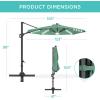 imageBest Choice Products 10ft Solar LED Cantilever Patio Umbrella 360Degree Rotation Hanging Offset Market Outdoor Sun Shade for Backyard Deck Poolside wLights Easy Tilt Cross BaseSeaglass