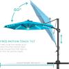 imageBest Choice Products 10ft Solar LED Cantilever Patio Umbrella 360Degree Rotation Hanging Offset Market Outdoor Sun Shade for Backyard Deck Poolside wLights Easy Tilt Cross BaseSky Blue