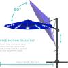 imageBest Choice Products 10ft Solar LED Cantilever Patio Umbrella 360Degree Rotation Hanging Offset Market Outdoor Sun Shade for Backyard Deck Poolside wLights Easy Tilt Cross BaseResort Blue