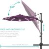 imageBest Choice Products 10ft Solar LED Cantilever Patio Umbrella 360Degree Rotation Hanging Offset Market Outdoor Sun Shade for Backyard Deck Poolside wLights Easy Tilt Cross BaseAmethyst Purple