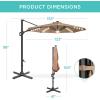 imageBest Choice Products 10ft Solar LED Cantilever Patio Umbrella 360Degree Rotation Hanging Offset Market Outdoor Sun Shade for Backyard Deck Poolside wLights Easy Tilt Cross BaseTan