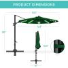 imageBest Choice Products 10ft Solar LED Cantilever Patio Umbrella 360Degree Rotation Hanging Offset Market Outdoor Sun Shade for Backyard Deck Poolside wLights Easy Tilt Cross BaseGreen