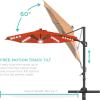imageBest Choice Products 10ft Solar LED Cantilever Patio Umbrella 360Degree Rotation Hanging Offset Market Outdoor Sun Shade for Backyard Deck Poolside wLights Easy Tilt Cross BaseRust