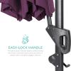 imageBest Choice Products 10ft Solar LED Cantilever Patio Umbrella 360Degree Rotation Hanging Offset Market Outdoor Sun Shade for Backyard Deck Poolside wLights Easy Tilt Cross BaseAmethyst Purple