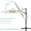 imageBest Choice Products 10ft Solar LED Cantilever Patio Umbrella 360Degree Rotation Hanging Offset Market Outdoor Sun Shade for Backyard Deck Poolside wLights Easy Tilt Cross BaseIvory