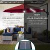 imageBest Choice Products 10ft Solar LED Cantilever Patio Umbrella 360Degree Rotation Hanging Offset Market Outdoor Sun Shade for Backyard Deck Poolside wLights Easy Tilt Cross BaseBurgundy