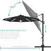 imageBest Choice Products 10ft Solar LED Cantilever Patio Umbrella 360Degree Rotation Hanging Offset Market Outdoor Sun Shade for Backyard Deck Poolside wLights Easy Tilt Cross BaseBlack