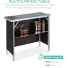 imageBest Choice Products Portable PopUp Bar Table for Indoor Outdoor Party Picnic Tailgate Entertaining wCarrying Case Storage Shelf Removable Skirt