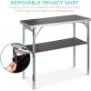 imageBest Choice Products Portable PopUp Bar Table for Indoor Outdoor Party Picnic Tailgate Entertaining wCarrying Case Storage Shelf Removable Skirt