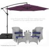 imageBest Choice Products 10ft Offset Hanging Market Patio Umbrella wEasy Tilt Adjustment Polyester Shade 8 Ribs for Backyard Poolside Lawn and GardenAmethyst Purple