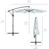 imageBest Choice Products 10ft Offset Hanging Market Patio Umbrella wEasy Tilt Adjustment Polyester Shade 8 Ribs for Backyard Poolside Lawn and GardenBaby Blue
