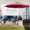 imageBest Choice Products 10ft Offset Hanging Market Patio Umbrella wEasy Tilt Adjustment Polyester Shade 8 Ribs for Backyard Poolside Lawn and GardenBurgundy