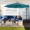 imageBest Choice Products 10ft Offset Hanging Market Patio Umbrella wEasy Tilt Adjustment Polyester Shade 8 Ribs for Backyard Poolside Lawn and GardenCerulean