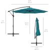 imageBest Choice Products 10ft Offset Hanging Market Patio Umbrella wEasy Tilt Adjustment Polyester Shade 8 Ribs for Backyard Poolside Lawn and GardenCerulean