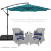 imageBest Choice Products 10ft Offset Hanging Market Patio Umbrella wEasy Tilt Adjustment Polyester Shade 8 Ribs for Backyard Poolside Lawn and GardenCerulean