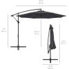 imageBest Choice Products 10ft Offset Hanging Market Patio Umbrella wEasy Tilt Adjustment Polyester Shade 8 Ribs for Backyard Poolside Lawn and GardenGray