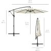 imageBest Choice Products 10ft Offset Hanging Market Patio Umbrella wEasy Tilt Adjustment Polyester Shade 8 Ribs for Backyard Poolside Lawn and GardenIvory