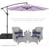 imageBest Choice Products 10ft Offset Hanging Market Patio Umbrella wEasy Tilt Adjustment Polyester Shade 8 Ribs for Backyard Poolside Lawn and GardenLavender