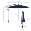 imageBest Choice Products 10ft Offset Hanging Market Patio Umbrella wEasy Tilt Adjustment Polyester Shade 8 Ribs for Backyard Poolside Lawn and GardenNavy Blue